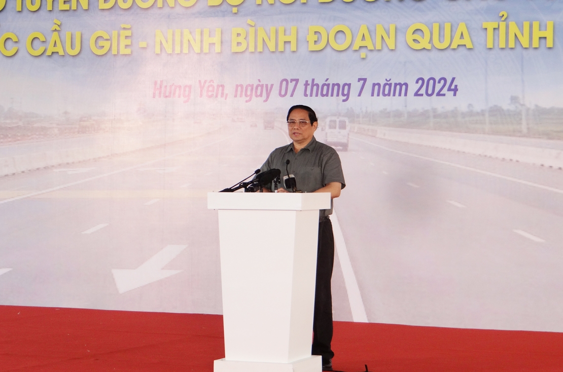 Phiên bản chính thức của 555Win Chính phủ Phạm Minh Chính phát biểu tại lễ khánh thành.