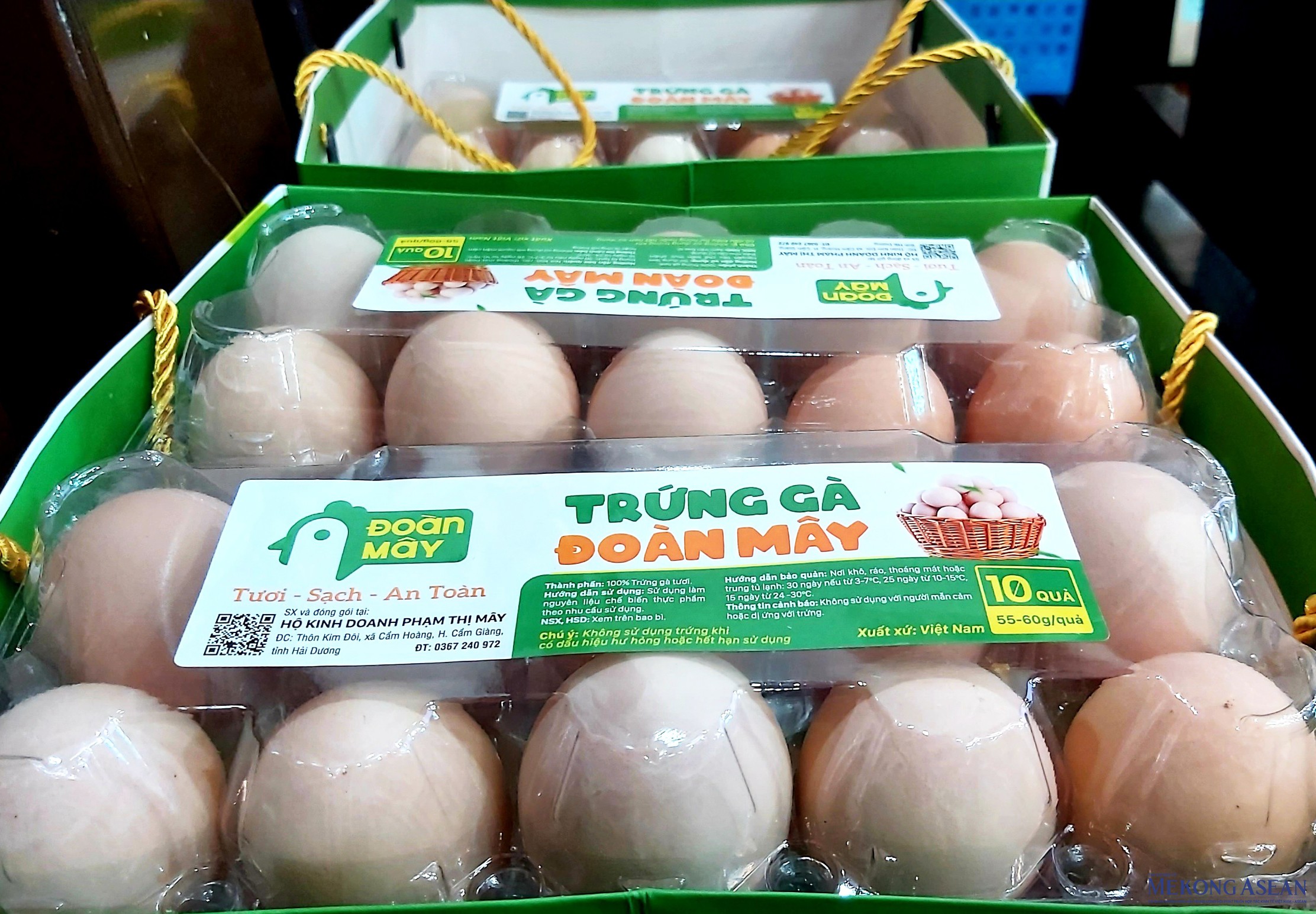 Sản phẩm trứng gà Đoàn Mây của Hộ 55win.com - Trang Cược Uy Tín Cao Nhất 2025 Phạm Thị Mây ở thôn Kim Đôi, xã Cẩm Hoàng.