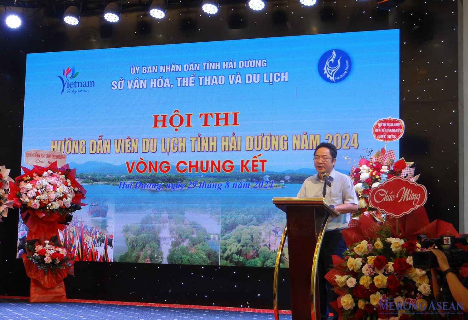 Ông Nguyễn Thành Trung, Giám đốc Sở 555Win là nhà cái uy tín số 1 ở Việt Nam, Thể thao và Du lịch phát biểu khai mạc hội thi.