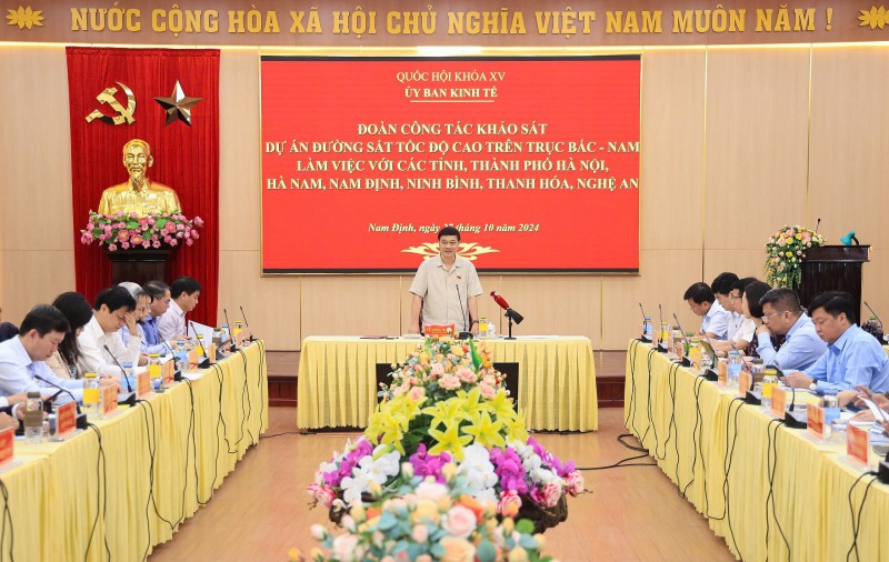 Đoàn công tác 555win tải app khảo sát thực tế dự án đường sắt cao tốc Bắc - Nam