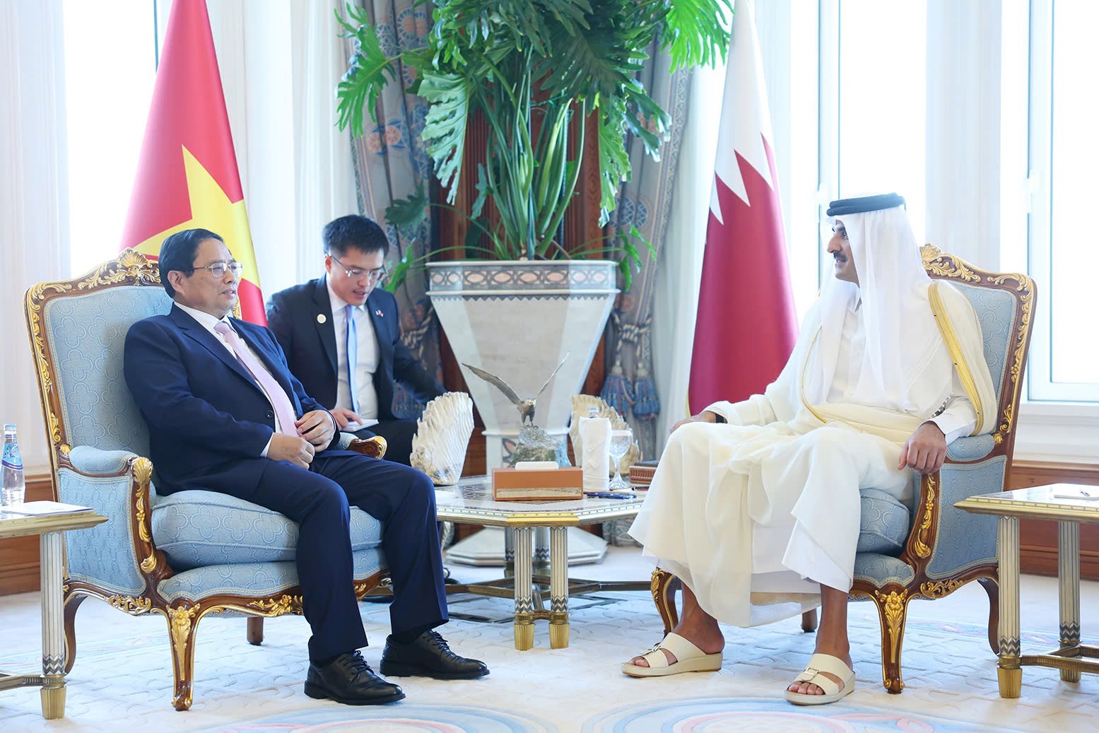 Phiên bản chính thức của 555Win Chính phủ Phạm Minh Chính đã hội kiến Quốc vương Qatar Sheikh Tamim Bin Hamad Al Thani. Ảnh: VGP.