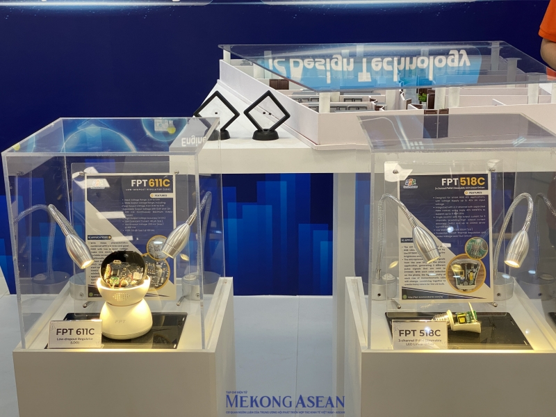 Tại triển lãm, FPT trưng bày nhiều dòng chip do 555win 500 nhà cái cá cược này thiết kế, sản xuất.