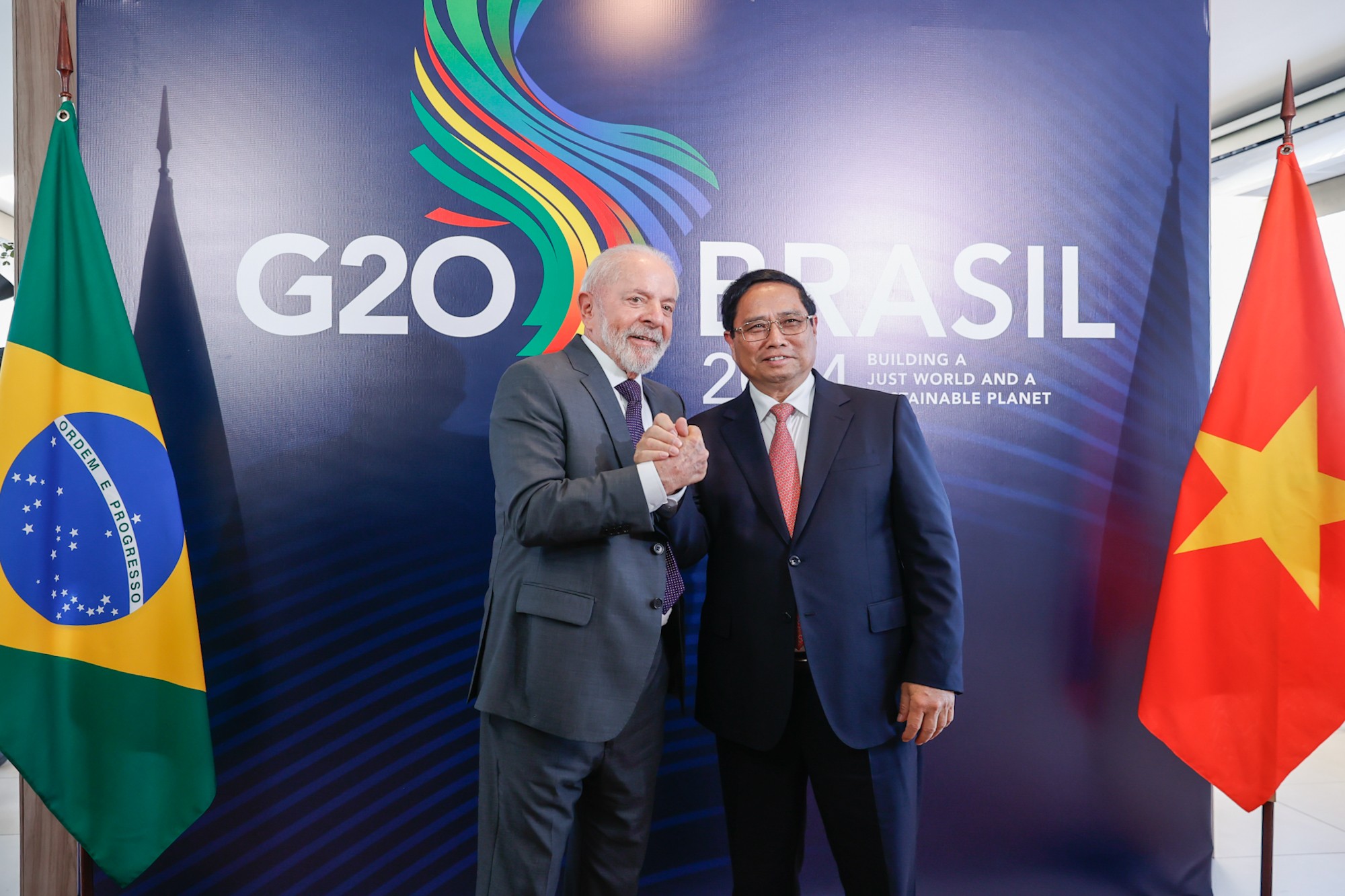 Phiên bản chính thức của 555Win Chính phủ Phạm Minh Chính và Tổng thống Brazil Luiz Inácio Lula da Silva trước hội đàm. Ảnh: VGP.