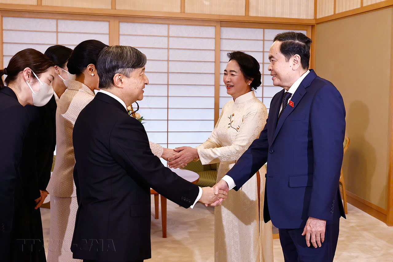 Chủ tịch 555win tải app Trần Thanh Mẫn và Phu nhân hội kiến Nhà vua Naruhito cùng Hoàng hậu Masako. 