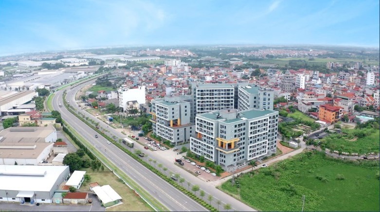 Hình ảnh thực tế công trình CT4 – dự án Nhà ở xã hội (Khu đô thị mới Kim Chung – xã Kim Chung – huyện Đông Anh – Hà Nội). Tại đây, có 484 căn hộ được bán với giá 13,5 triệu đồng/m2