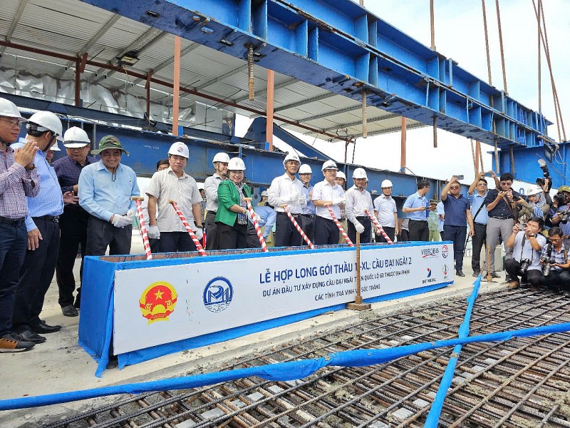 Sóc Trăng: Hợp long cầu Đại Ngãi 2 gần 8.000 tỷ đồng bắc qua sông Hậu