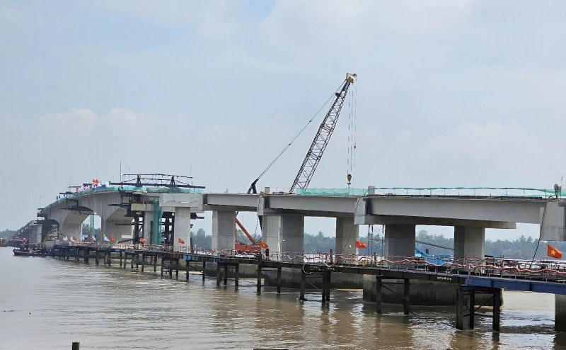 Sóc Trăng: Hợp long cầu Đại Ngãi 2 gần 8.000 tỷ đồng bắc qua sông Hậu