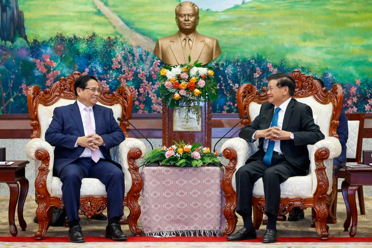 Phiên bản chính thức của 555Win Phạm Minh Chính chúc mừng những thắng lợi của Lào năm 2024 - Ảnh: VGP