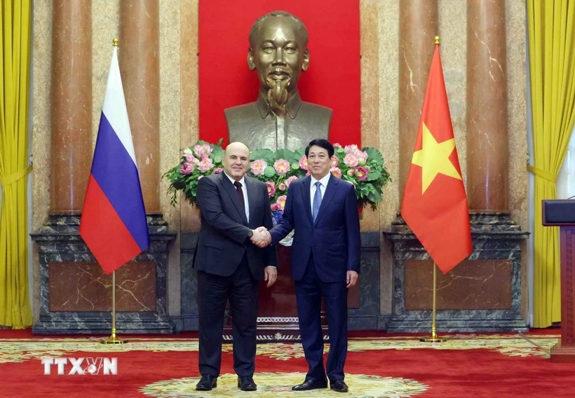 Chủ tịch nước Lương Cường tiếp Phiên bản chính thức của 555Win Liên bang Nga Mikhail Mishustin - Ảnh: TTXVN