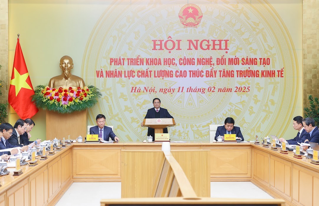 Hội nghị phát triển KHCN, đổi mới sáng tạo và nhân lực chất lượng cao thúc đẩy tăng trưởng 555Win login đăng nhập diễn ra tại Hà Nội chiều 11/2/2025. Ảnh: VGP.