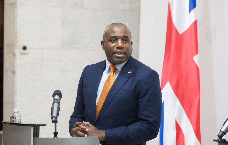 Bộ trưởng Ngoại giao Anh David Lammy trong chuyến thăm Kyiv, Ukraine ngày 05/02/2025 (Ảnh: Getty).