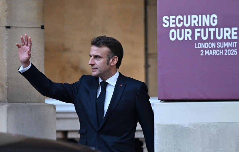 Tổng thống Emmanuel Macron tại London ngày 2/3. Ảnh: Getty