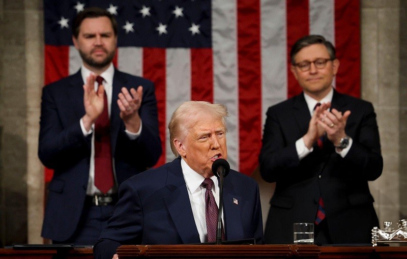 Tổng thống Donald Trump phát biểu tại Đồi Capitol. Ảnh: Getty