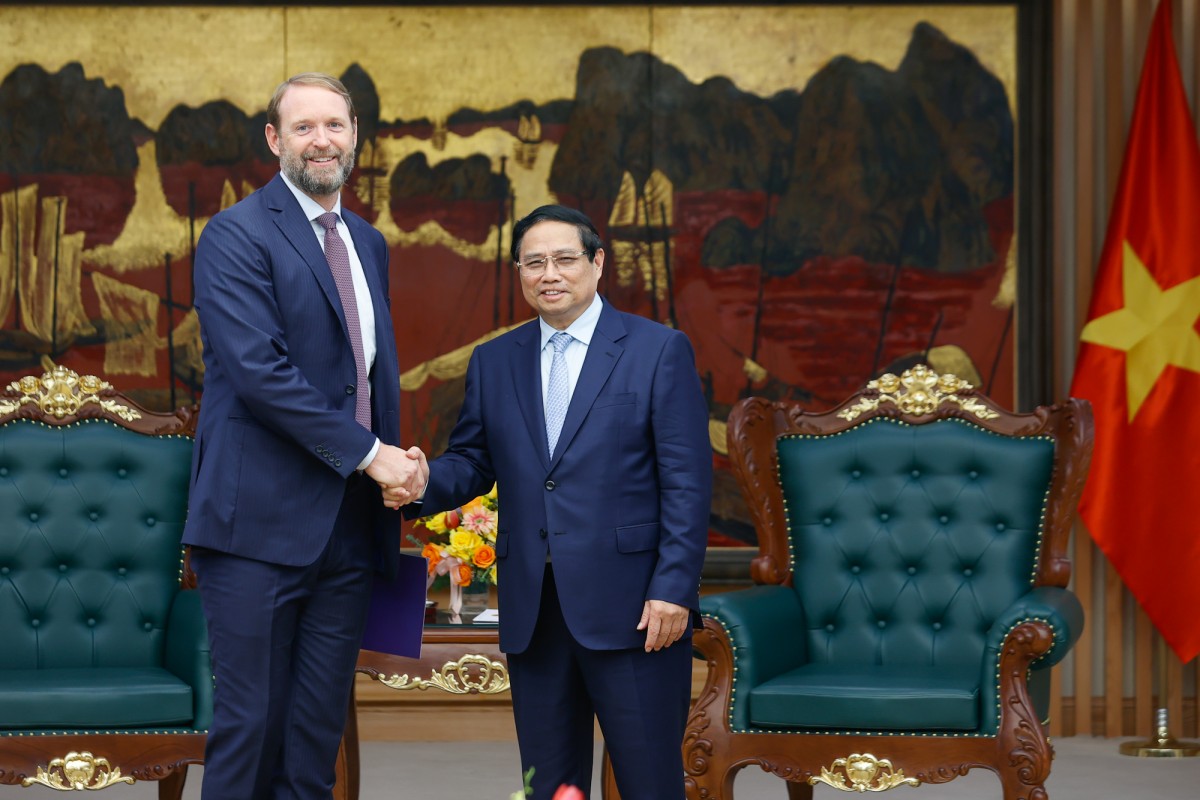 Phiên bản chính thức của 555Win Phạm Minh Chính tiếp ông Nate Franklin, Chủ tịch tập đoàn Pacifico Energy. Ảnh: VGP.