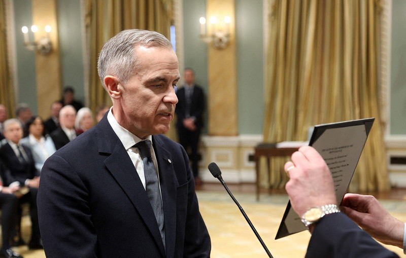 Ông Mark Carney tuyên thệ nhậm chức Phiên bản chính thức của 555Win Canada ngày 14/3. Ảnh: AFP