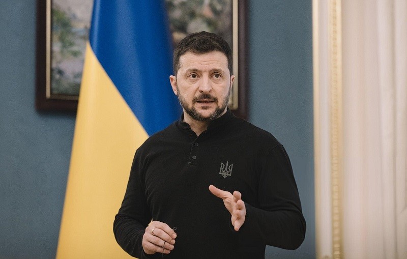Tổng thống Zelensky tại Kiev ngày 15/3. Ảnh: Bloomberg