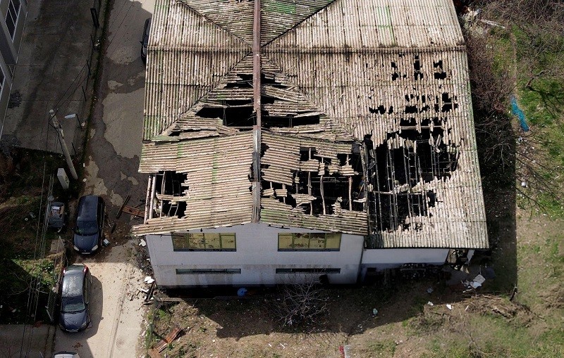 Hiện trường vụ cháy tại Kocani ngày 16/3. Ảnh: AFP