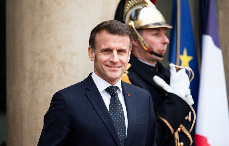 Tổng thống Macron tại Paris ngày 12/3. Ảnh: AFP