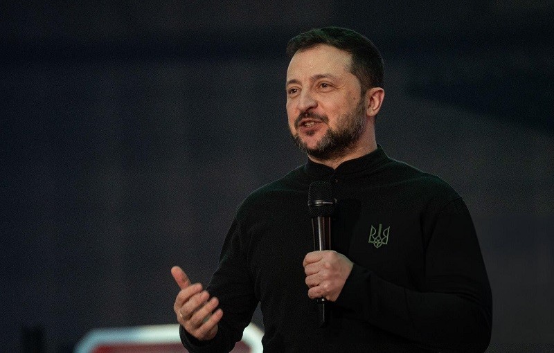 Tổng thống Zelensky tại Kiev ngày 17/3. Ảnh: Getty