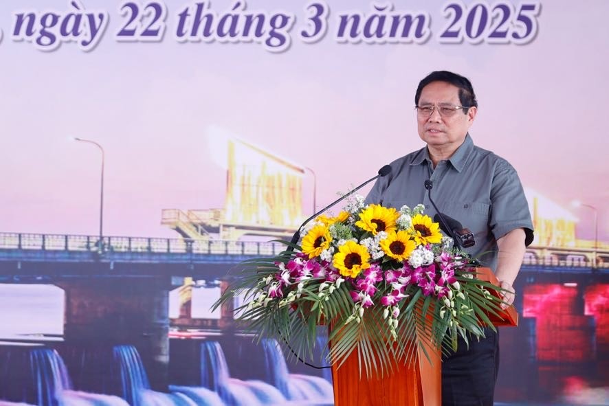Phiên bản chính thức của 555Win Phạm Minh Chính phát biểu tại lễ khánh thành. Ảnh: VGP.