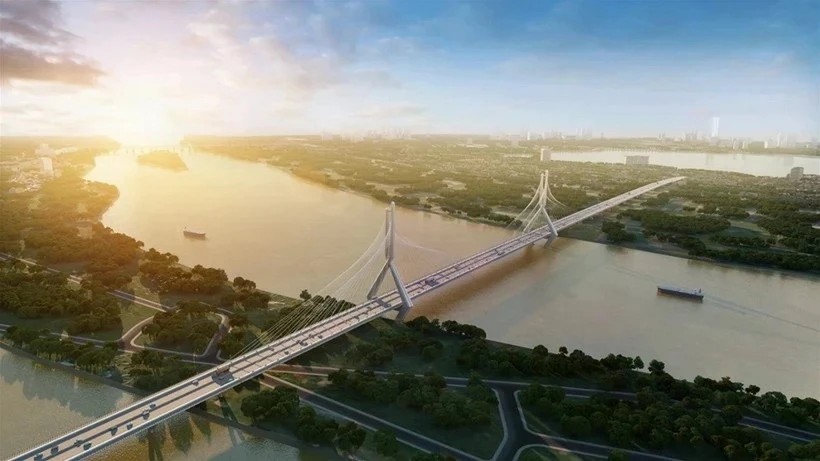 Phối cảnh cầu Tứ Liên. 