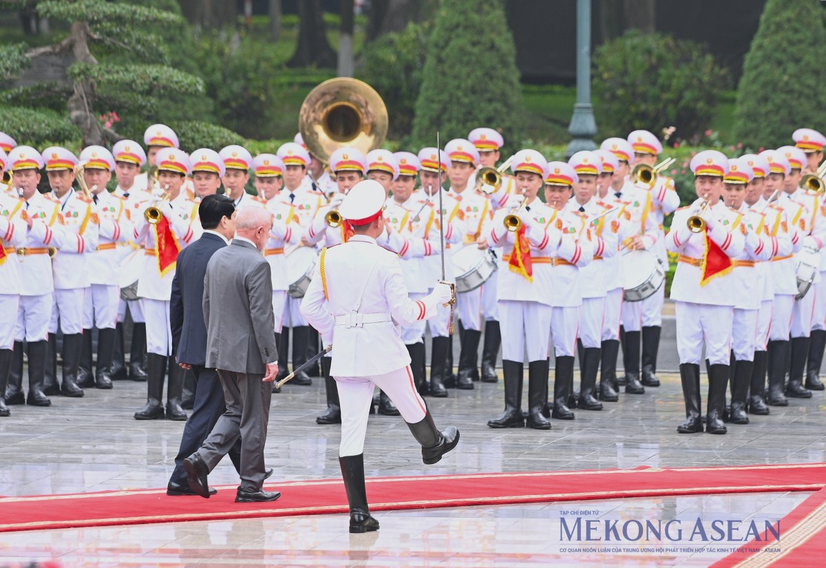 Chủ tịch nước Lương Cường chủ trì lễ đón Tổng thống Brazil