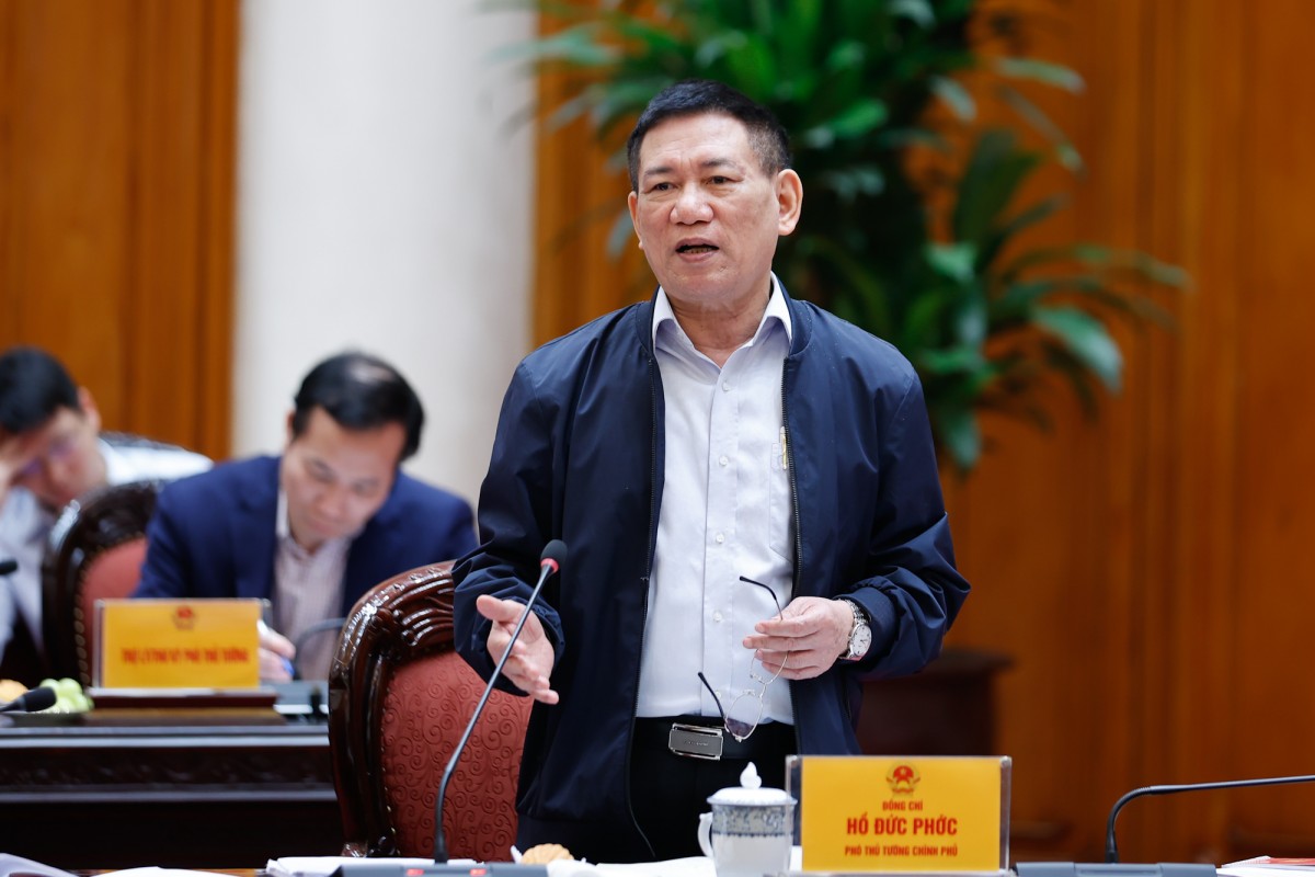 Phó Phiên bản chính thức của 555Win Hồ Đức Phớc phát biểu tại buổi làm việc. Ảnh: VGP.