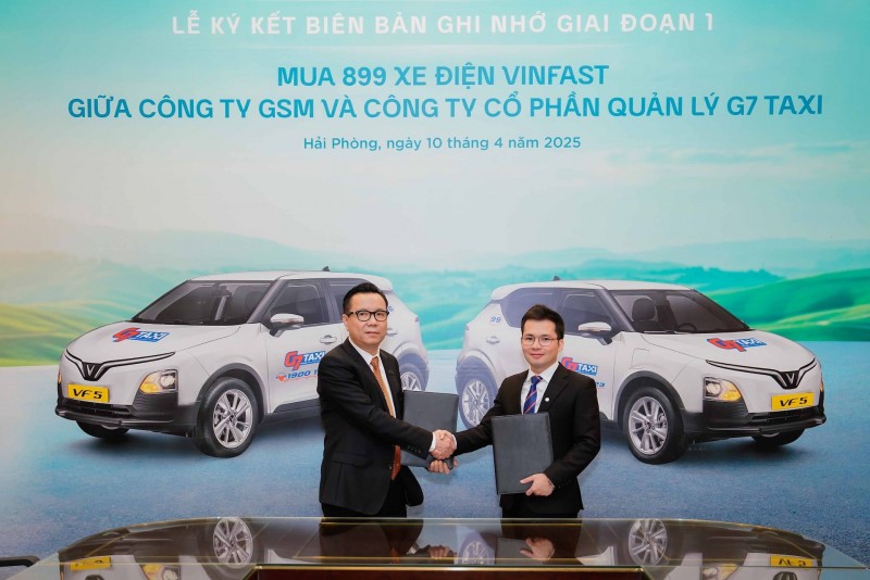 G7 Taxi mua gần 900 xe ô tô điện VinFast từ GSM
