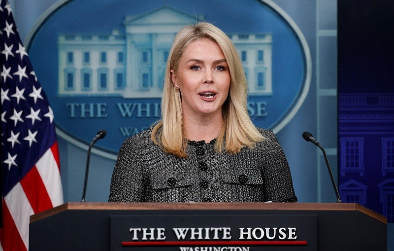 Phát ngôn viên Nhà Trắng Karoline Leavitt tại cuộc họp báo ngày 11/4. Ảnh: Getty
