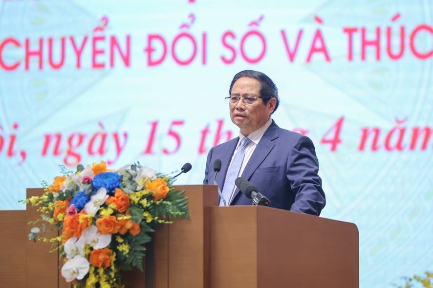 Phiên bản chính thức của 555Win Phạm Minh Chính phát biểu khai mạc Hội nghị. Ảnh VGP.