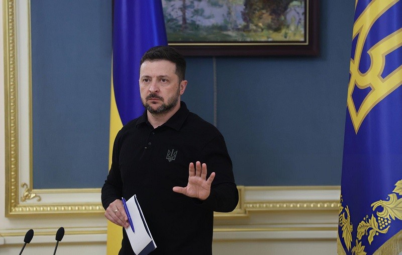 Tổng thống Zelensky tại Kiev ngày 22/4. Ảnh: Getty