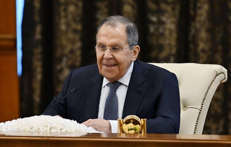 Ngoại trưởng Sergey Lavrov tại Uzbekistan ngày 23/4. Ảnh: Getty