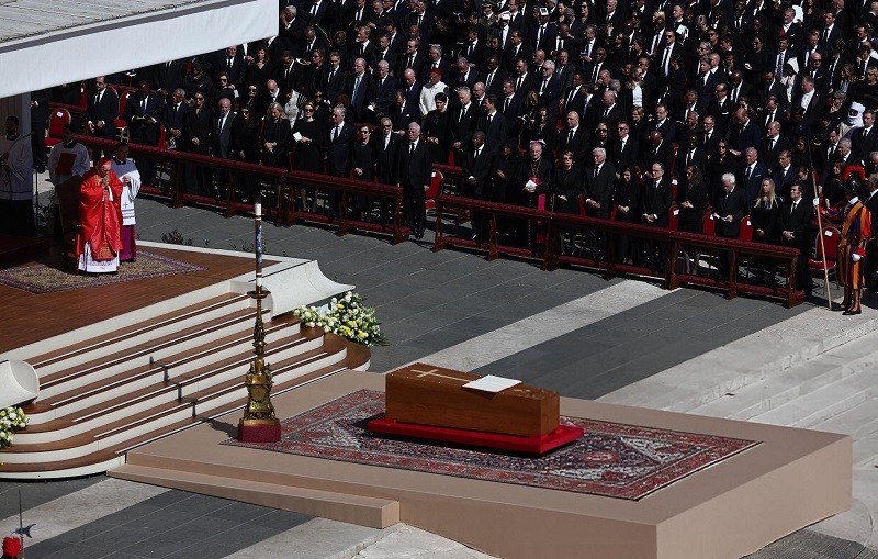Linh cữu Giáo hoàng Francis. Ảnh: Anadolu Linh cữu Giáo hoàng Francis. Ảnh: Anadolu