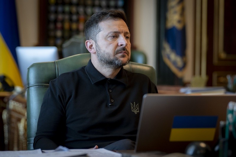 Tổng thống Zelensky tại Kiev ngày 23/4. Ảnh: X/@ZelenskyyUa