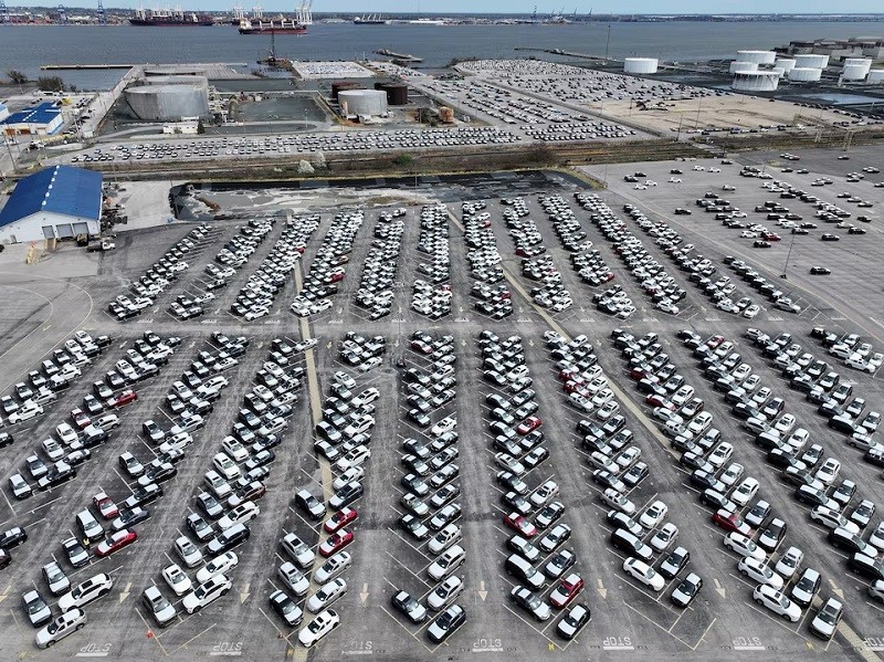Ô tô tại cảng Baltimore, Maryland (Mỹ) ngày 2/4/2025. Ảnh: Reuters