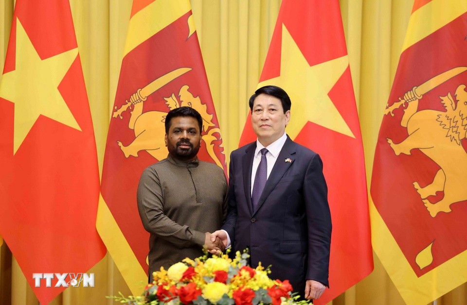 Chủ tịch nước Lương Cường hội đàm với Tổng thống Sri Lanka Anura Kumara Dissanayaka - Ảnh: TTXVN