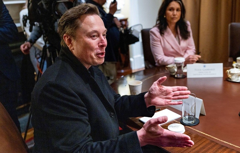Tỷ phú Elon Musk tại Nhà Trắng ngày 10/4. Ảnh: Bloomberg