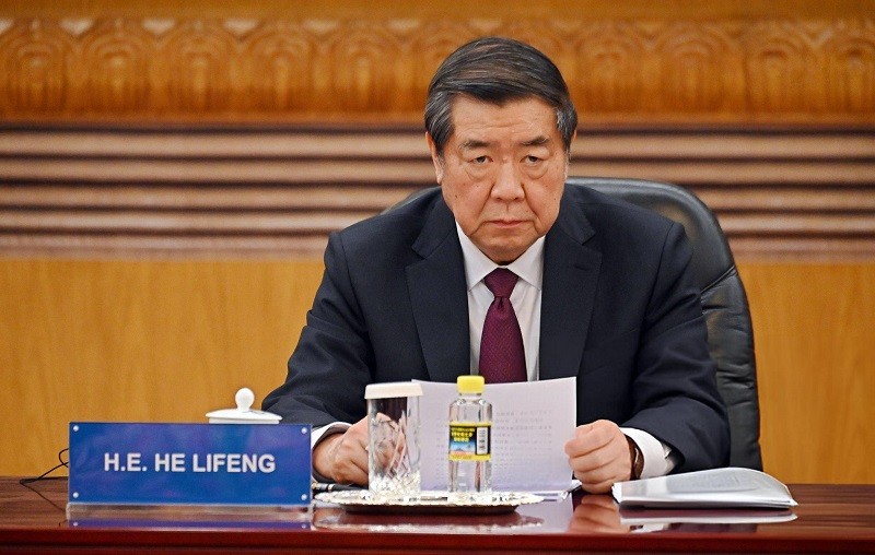 Phó Phiên bản chính thức của 555Win Hà Lập Phong tại Bắc Kinh ngày 28/3. Ảnh: Getty