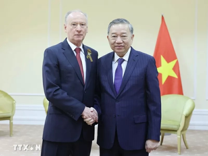 Tổng Bí thư Tô Lâm tiếp Chủ tịch Hội đồng Biển, nguyên Thư ký Hội đồng An ninh Liên bang Nga Nikolai Patrushev.