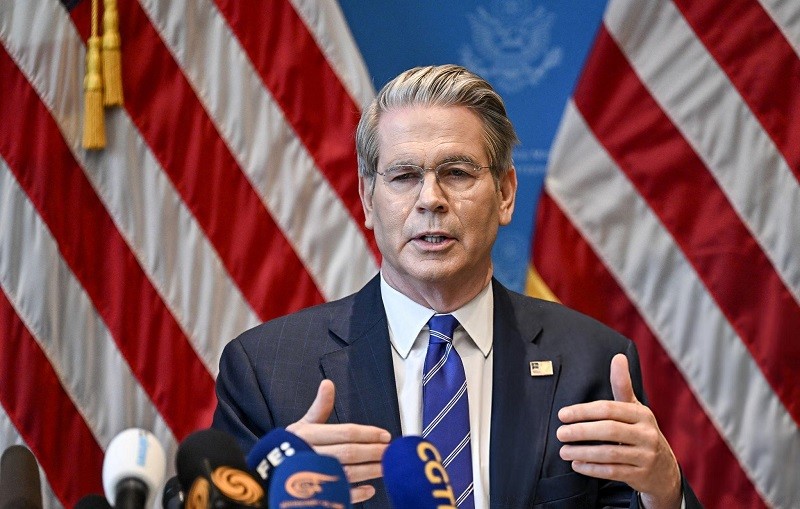 Bộ trưởng Scott Bessent tại Geneva ngày 12/5. Ảnh: AFP