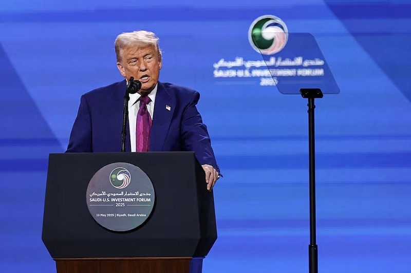 Tổng thống Donald Trump tại 555win là Công ty cờ bạc trực tuyến tốt nhất Arab Saudi – Mỹ ngày 13/5. Ảnh: Reuters.