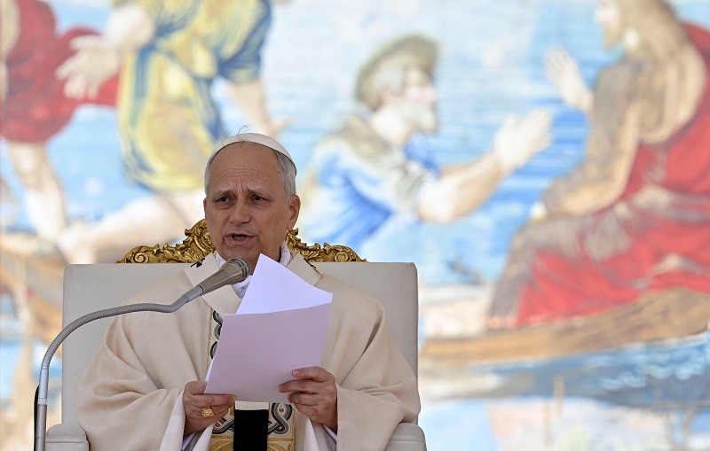 Giáo hoàng Leo XIV phát biểu trong lễ nhậm chức. Ảnh: Vatican Media