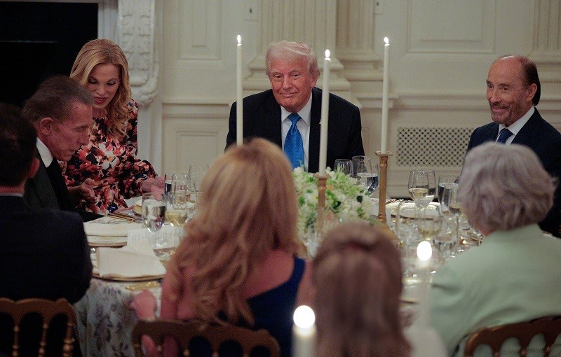 Tổng thống Donald Trump tại bữa tiệc tối ngày 19/5 tại Nhà Trắng. Ảnh: Getty