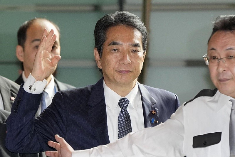 Ông Taku Eto trong cuộc họp báo tại Tokyo ngày 21/5. Ảnh: Kyodo News