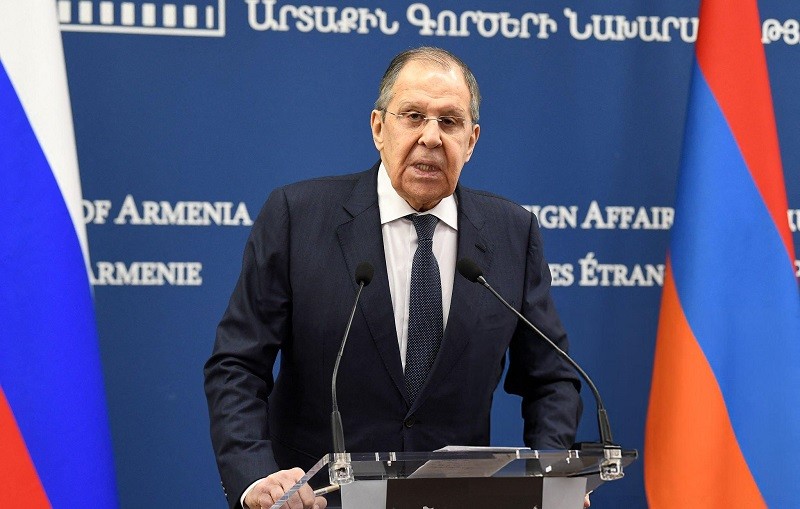 Ngoại trưởng Sergey Lavrov tại thủ đô Yerevan (Armenia) ngày 21/5. Ảnh: AFP