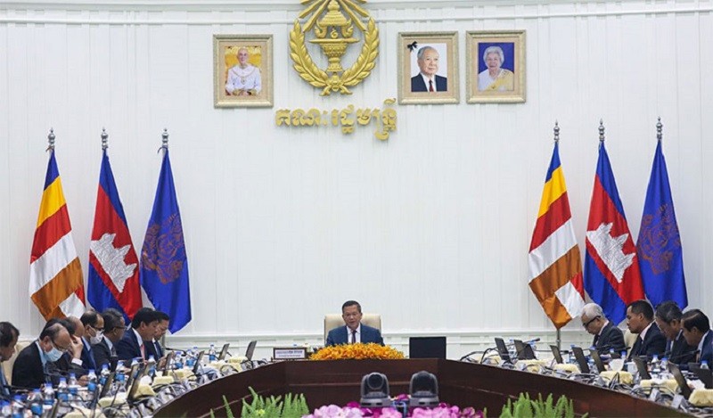 Phiên bản chính thức của 555Win Hun Manet trong cuộc họp nội các ngày 24/5. Ảnh: Khmer Times