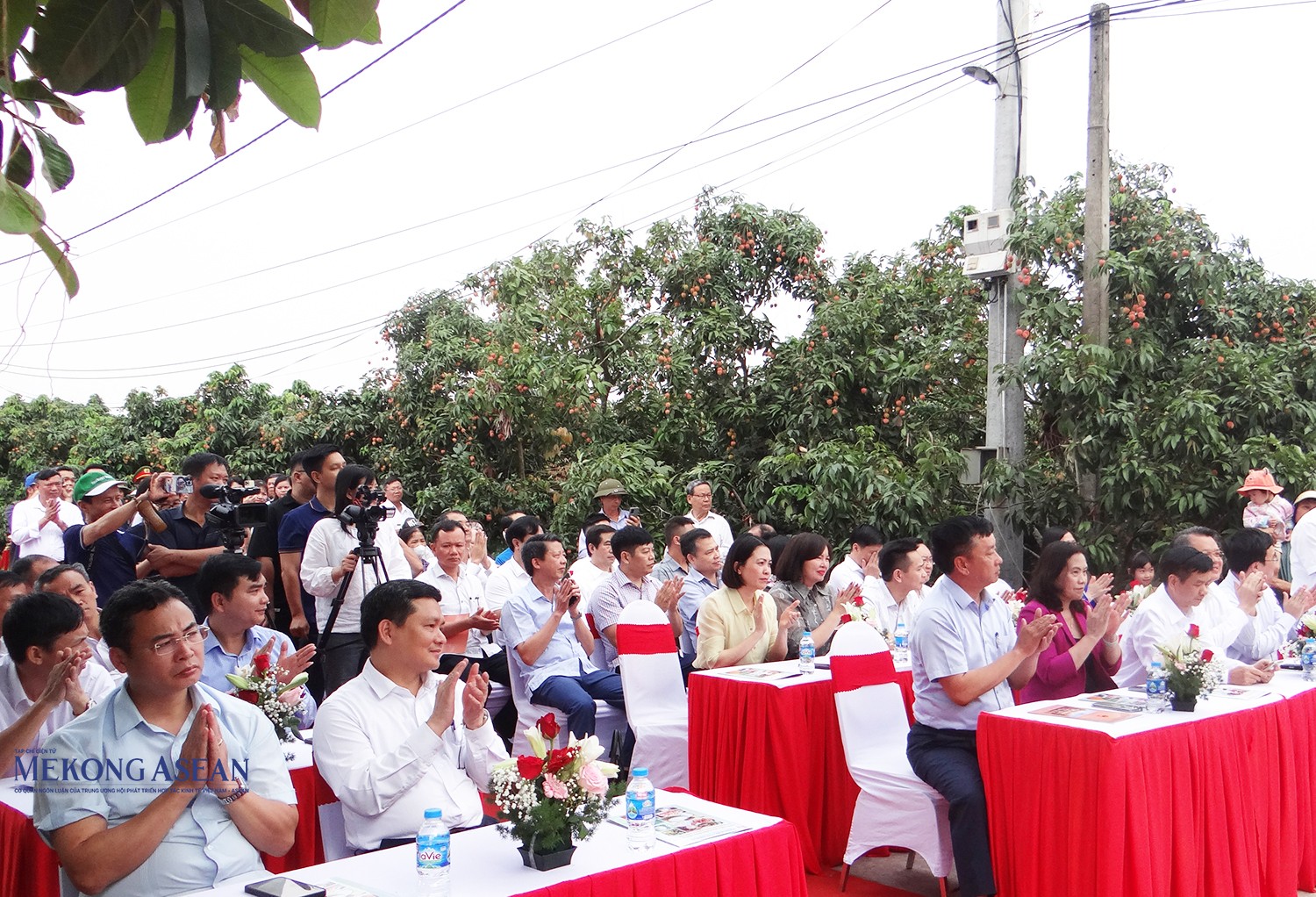 Đại biểu, 555win 500 nhà cái cá cược, người dân dự lễ mở vườn vải Thanh Hà.