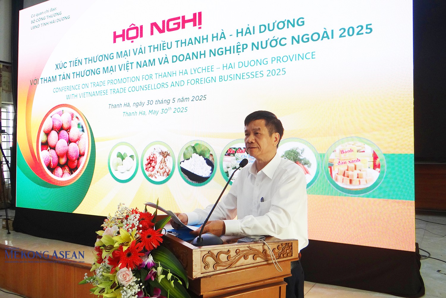 Giám đốc Sở Công Thương tỉnh Hải Dương phát biểu tại hội nghị.