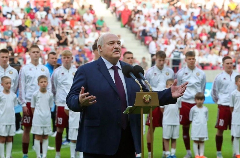 Ông Lukashenko trong lễ khánh thành khu phức hợp thể thao quốc gia tại Minsk. Ảnh: Tân Hoa xã