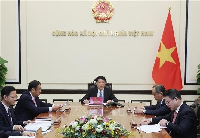 Chủ tịch nước Lương Cường điện đàm với tân Tổng thống Hàn Quốc